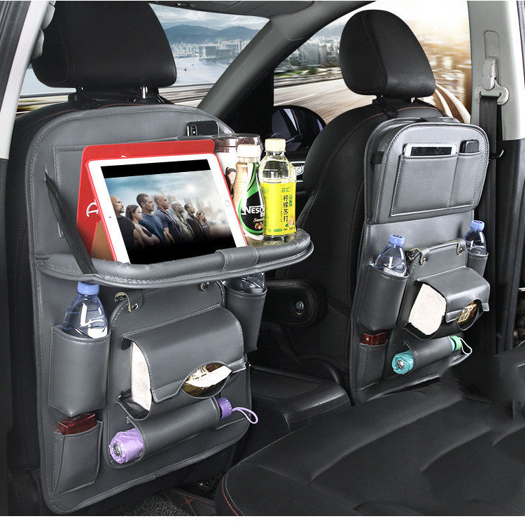 Luxury PU Leather Car Seat Organizer & Tray